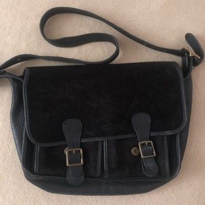 Coach school bag , black suede and leather